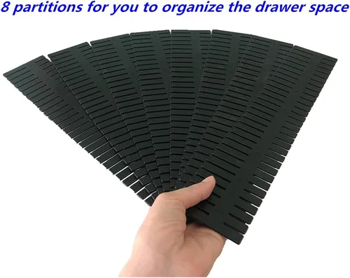 Miniatura 3 de Organizador de cajones de plástico para bricolaje, 8 unidades, divisores de cajones ajustables para el hogar, calcetines, ropa interior, suministros