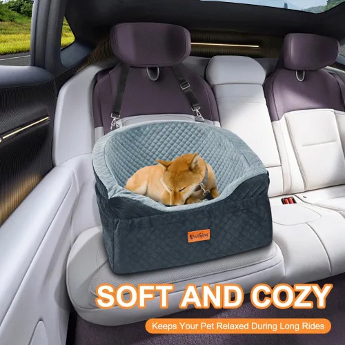 Miniatura 6 de Asiento de coche para perros Vivifying para perros pequeños y medianos, asiento elevador desmontable y lavable para mascotas de hasta 30 libras