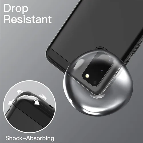 Miniatura 5 de JETech Funda resistente a prueba de golpes para Samsung Galaxy S20, funda protectora resistente de doble capa con absorción de golpes (negro)