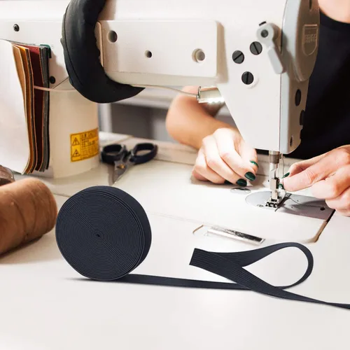 Miniatura 6 de Sunmns 3 rollos de banda elástica extensible para coser en carrete, 3/5, 1, 1-1/2 pulgadas de ancho, 5.5 yardas/rollo (negro)