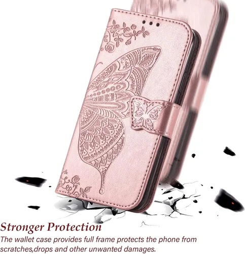 Miniatura 6 de Funda para Motorola Moto G Stylus 5G 2023, funda con tapa para mujer con estampado de mariposa en relieve de piel sintética, ranuras para tarjetas
