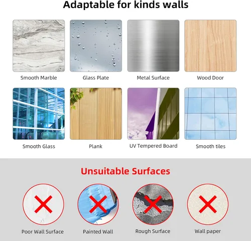 Miniatura 5 de Ganchos adhesivos grandes de 44 libras (máx.), ganchos de pared autoadhesivos transparentes y extraíbles, ganchos impermeables y resistentes al