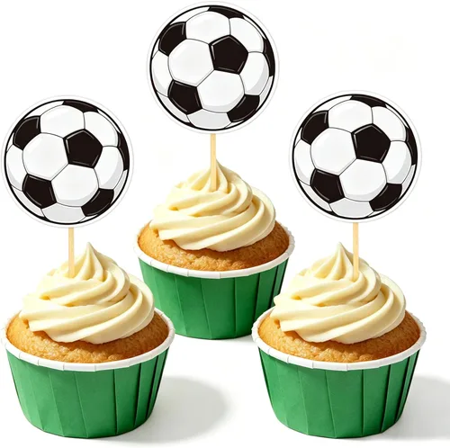 Miniatura 6 de 24 decoraciones de fútbol para cupcakes para decoración de fútbol, fiestas temáticas de fútbol deportivo, decoración de cumpleaños, baby shower