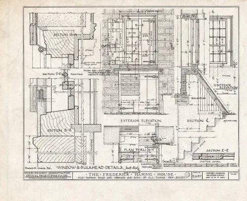 Histórico Pictórico: Blueprint HABS NJ, 2-TAPO, 3- (hoja 19 de 19) - Frederick Haring House, Old Tappan & DeWolfe Roads, Old Tappan, Bergen County,