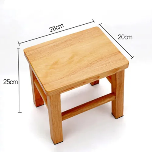 Miniatura 2 de XJHOME Taburete de madera maciza, taburete de madera maciza, taburete resistente, banco de madera, soporte para plantas, taburete de pesca, taburete