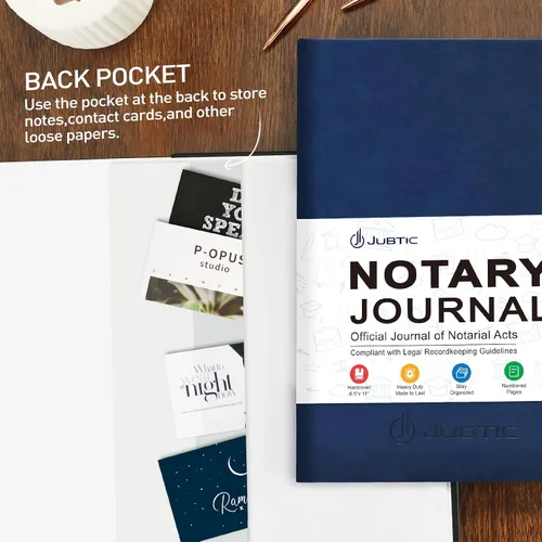Miniatura 5 de JUBTIC Libro de registro de notario – Diario A4 de tapa dura para notario público de actos notariales – Suministros notariales grandes con guardia