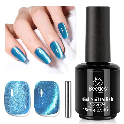 Miniatura 35 de Beetles - Esmalte de uñas de gel ultravioleta semipermanente sin HEMA de alto brillo para manicura francesa y arte de uñas, frasco a juego, blanco