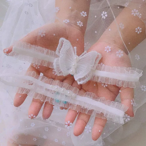 Miniatura 6 de Kathsofy Liguero de boda para novia de encaje con flores florales, talla única