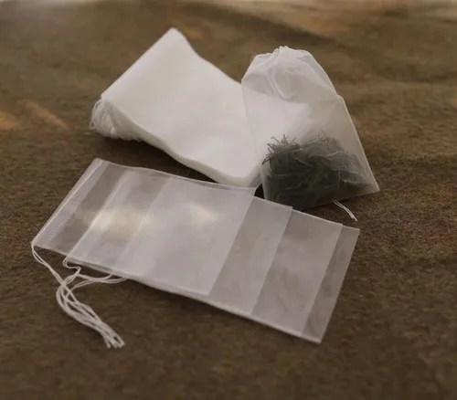 50 bolsas de filtro de té desechables para té suelto, hierbas, especias, bolsas pequeñas de malla vacía con sello de cordón, bolsas de filtro para