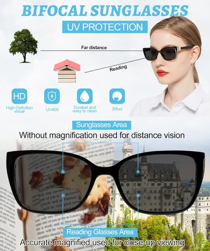 Miniatura 3 de OCCI CHIARI Gafas de Sol de Lectura Bifocales para Mujeres Grandes con Bloqueo de Luz Azul Lectores Solares para Exteriores UV400 1.0 1.5 2.0 2.5
