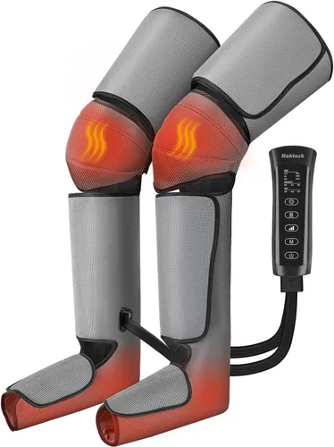 Miniatura 10 de Nekteck Masajeador de piernas para circulación y relajación, masajeador de compresión de aire para pies y pantorrillas para aliviar el dolor, edema