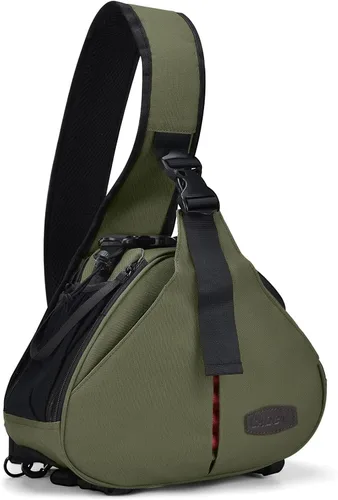 Caden, bolsa triangular con tira cruzada para cámaras DSLR Sony Canon Rebel Powershot, Nikon Coolpix, Kodah, Olympus, Pentax, Sony con trípode y