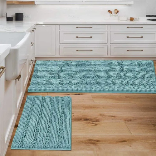 Miniatura 38 de H.VERSAILTEX - Alfombras de baño, juego de 2 piezas, alfombra de contorno para baño, juego de alfombras para inodoro, alfombra antideslizante