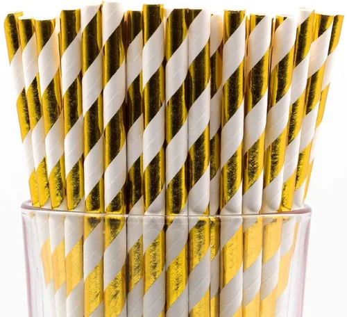 Miniatura 18 de Paquete de 150 pajitas de papel biodegradables con lunares rojos de 4 capas (compostables, no tóxicas, sin BPA)