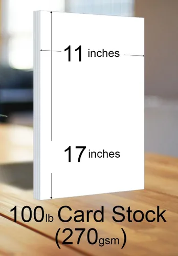 Miniatura 6 de Papel de cartulina blanca 11 x 17 pulgadas Tabloide o libro mayor 50 hojas por paquete Cartulina de cubierta de 100 libras (9.52 oz/m²)