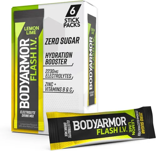 Miniatura 17 de BODYARMOR Flash IV - Paquetes de electrolitos, fresa y kiwi, mezcla de bebida sin azúcar, paquetes de una sola porción, agua de coco en polvo