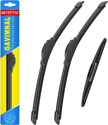 Miniatura 28 de Gavimnal® 15"+15"+13" escobillas limpiaparabrisas de silicona de repuesto para Jeep Wrangler JK 2008-2018 Jeep Wrangler 2007-2017, escobillas