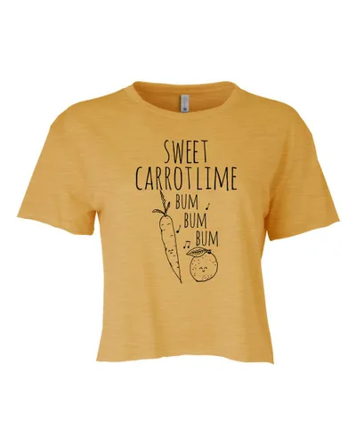 Miniatura 8 de Sweet Carrot Lime, Cute Women's Screen Printed Crop Tee, Shirts With Sayings, Heather Gray or Gold (L, Heather Gray)