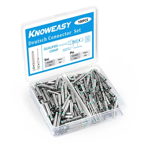 Knoweasy 50 pares de tamaño 16 kit de conectores de pines DT Deutsch: contactos sólidos para automoción, contactos de pin y zócalo con chapado en