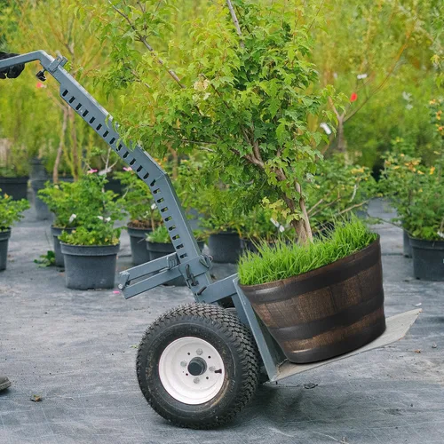 Miniatura 3 de YI Paquete de 4 macetas de jardín de barril de whisky de 13 pulgadas de resina de roble rústico para macetas de interior y exterior