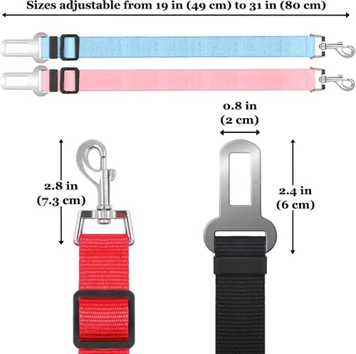 Miniatura 4 de SunGrow Cinturón de seguridad para perros para automóvil, cinturón de seguridad ajustable de nailon para mascotas, compatible con todos los Varios