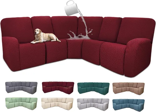 Miniatura 103 de Fundas de sofá reclinable seccional 100% impermeables para sofá reclinable en forma de L, funda de sofá modular de esquina en forma de L, fundas
