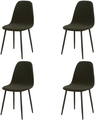 Paquete de 4 fundas de elastano modernas de mediados de siglo, reutilizables, sin brazos, para sillas de comedor, para cocina, hogar, bar, hotel,