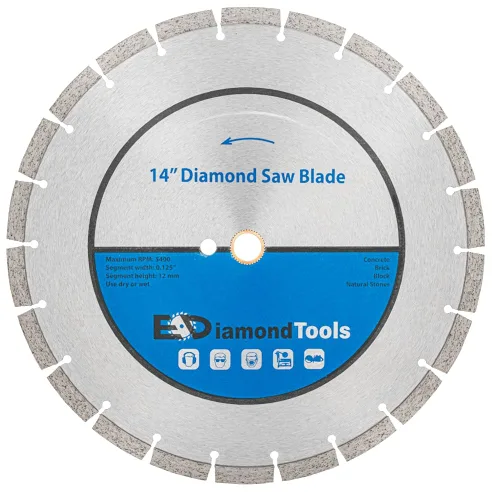 Miniatura 19 de Hoja de sierra de diamante segmentada de 4 "para hormigón, ladrillo, bloque y mampostería, altura de segmento de 0.394 in, eje de 7/8"-5/8