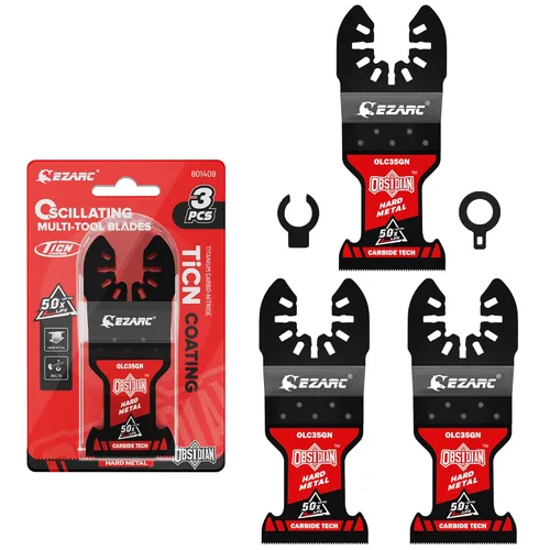 Miniatura 8 de EZARC Hojas de sierra oscilantes de carburo de obsidiana, cuchilla de herramienta oscilante multimaterial de liberación rápida para metal, clavos