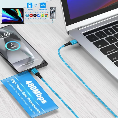 Miniatura 5 de Cable de carga rápida para iPhone 17e para iPhone 17 Pro Max 17 Pro 17 Air 16e 16 Pro Max/Plus/Pro 15,60 W, paquete de 2 cables de carga de 10 pies