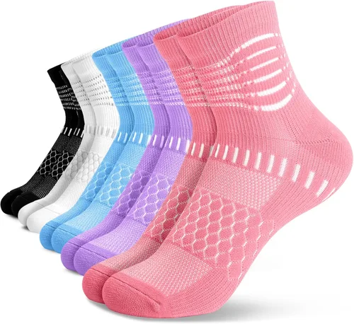 Miniatura 10 de IRAMY Calcetines de compresión de tobillo Coolmax para mujeres y hombres, calcetines que absorben la humedad, alivio de la fascitis plantar, 3/5