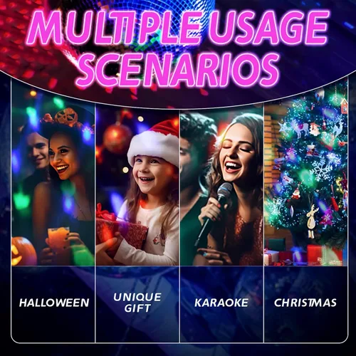 Miniatura 5 de Luz de bola de discoteca, difusor de luz de bola de discoteca de espejo de 5 pulgadas, rotación de 360°, luces de Navidad para fiestas