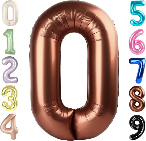 Miniatura 295 de Globos de números de 5 globos de 40 pulgadas, decoraciones de cumpleaños azules para niños y niñas, globos de números azul marino grandes
