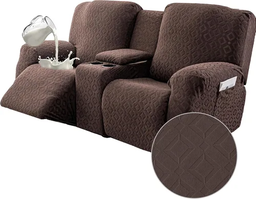 Miniatura 34 de Gennia Funda Impermeable para Sofá Reclinable, Fundas Elásticas para Sofá Reclinable con Bolsillos, Fundas Lavables para Sillón Reclinable Lazy Boy