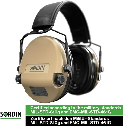 Miniatura 6 de Sordin MIL AUX SFA Ear Muffs - Active and Electronic Military Ear Defenders w/ 31 dB SNR Attenuation Ring - Tactical Earmuffs