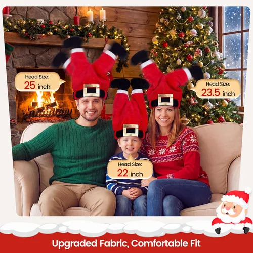Miniatura 4 de DomeStar Sombrero de Navidad, Sombrero Divertido Sombrero Novedoso de Santa Sombreros Locos Sombrero de Elfo Sombrero de Pantalones de Santa