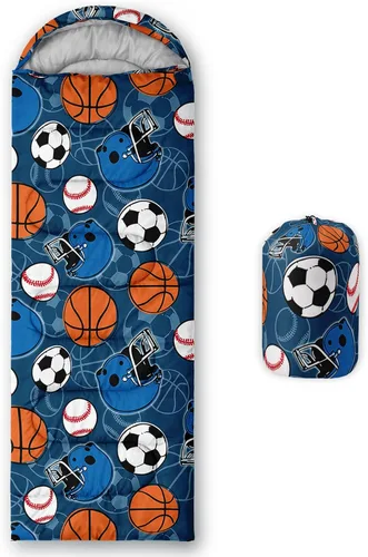 Miniatura 8 de BSNTHO Saco de dormir para camping, 3 estaciones, clima cálido y fresco, ligero, saco de dormir impermeable para adultos y niños, viajes y al aire