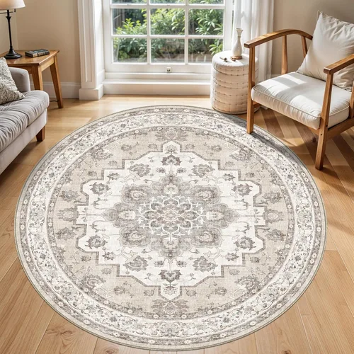 Miniatura 19 de Alfombra lavable de 2 x 3 pies para entrada: alfombras vintage con respaldo antideslizante para cocina, baño, alfombra resistente al agua