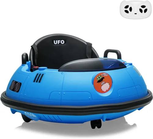 Coche chocón eléctrico de 12V para niños, coche chocón con control remoto, luces LED y giro de 360 grados, para interiores y exteriores para niños