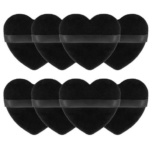 Miniatura 22 de 6 piezas de soplo de polvo para cara suave en forma de corazón para polvo suelto, polvo mineral, polvo corporal, terciopelo, base cosmética, 6