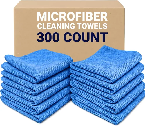 Miniatura 8 de Car Covers Paquete de 24 paños de limpieza de microfibra, color azul, reutilizables, lavables y ecológicos. (24)