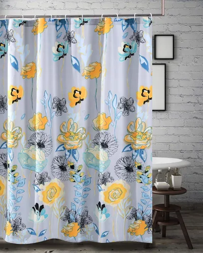 Miniatura 16 de Greenland Home Fashions Cortina de ducha de tela Sensations, decoración elegante para el baño, lavable a máquina, 72 pulgadas x 72 pulgadas, Atlantis