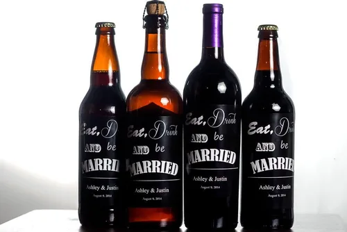 Miniatura 4 de 12 etiquetas autoadhesivas fáciles de usar para botellas de vino/cerveza de boda