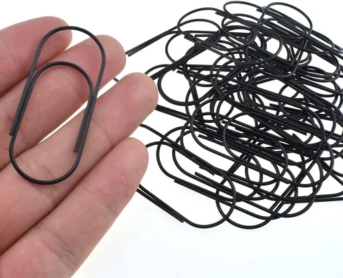 Miniatura 9 de HAHIYO Clips de papel grandes de 1.1 pulgadas (1.102 in) de longitud, clips negros con revestimiento de vinilo para evitar arañazos y desgarros
