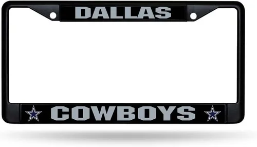 Miniatura 23 de Rico Industries Marco cromado negro primario de fútbol americano de la NFL con inserciones de plástico de 12" x 6" accesorio para automóvil/camión