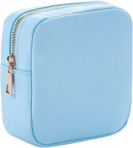 Miniatura 8 de ChezMax Bolsa de maquillaje de viaje, bolsa de cosméticos de nailon para bolso, organizador de artículos de tocador, bolsa impermeable con Rosado