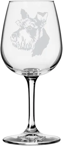 Miniatura 17 de Copa de vino de 12.75 onzas con diseño de perro grabado