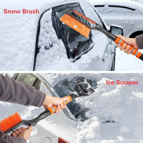 Miniatura 2 de Cepillo de nieve y rascador de hielo para parabrisas de automóvil, descongelador de ventana de 26.4 pulgadas para automóvil, SUV y camión, 1 paquete