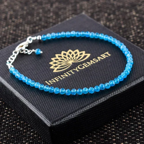 Miniatura 16 de Yanara Stone Bracelets For Women Beads Dainty Gemstones Jewelry for Women Birthstone, Chakra Energy Healing Crystals, Silver Plated Chain 8 inch