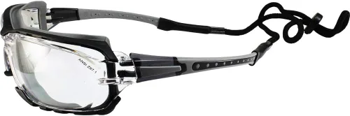 Miniatura 4 de Birdz Gafas de sol acolchadas de seguridad para motocicleta, color gris con lente transparente